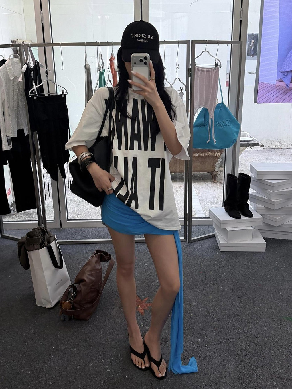 rovente Blue Sash Low Rise Vintage Bodycon Slim Fit Women's Mini Skirts