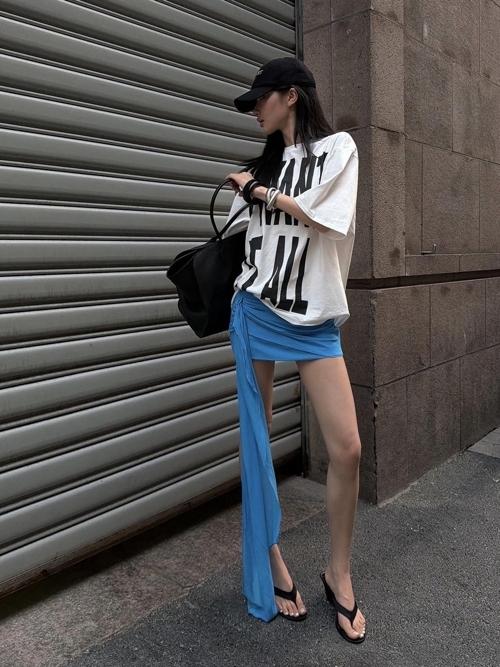 rovente Blue Sash Low Rise Vintage Bodycon Slim Fit Women's Mini Skirts