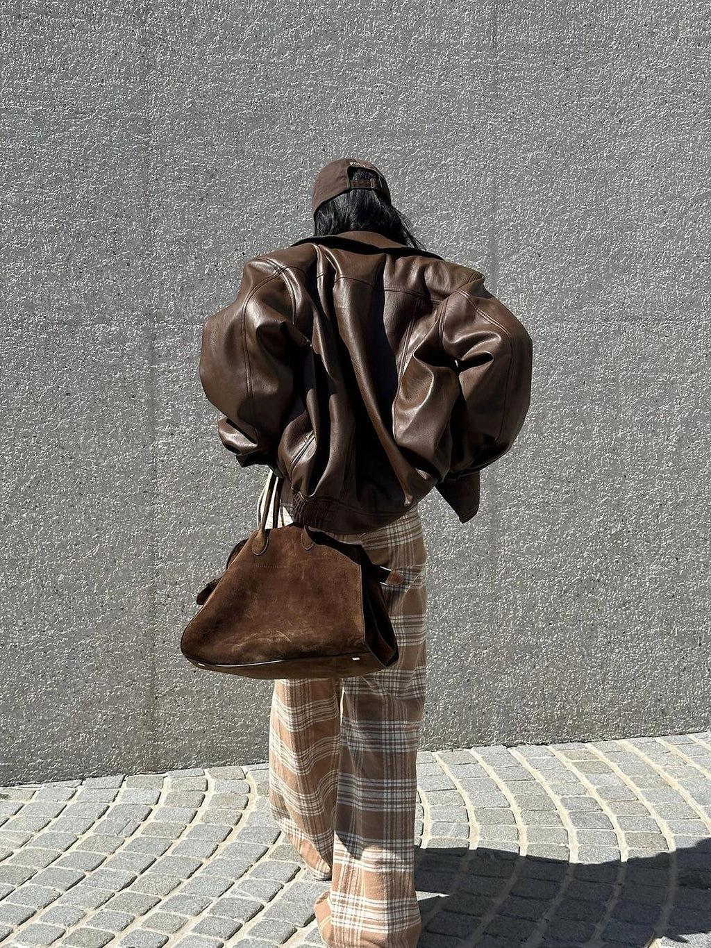 rovente Coffee Brown Detachable Real Fur Cuban Collar Women's Leather Jackets