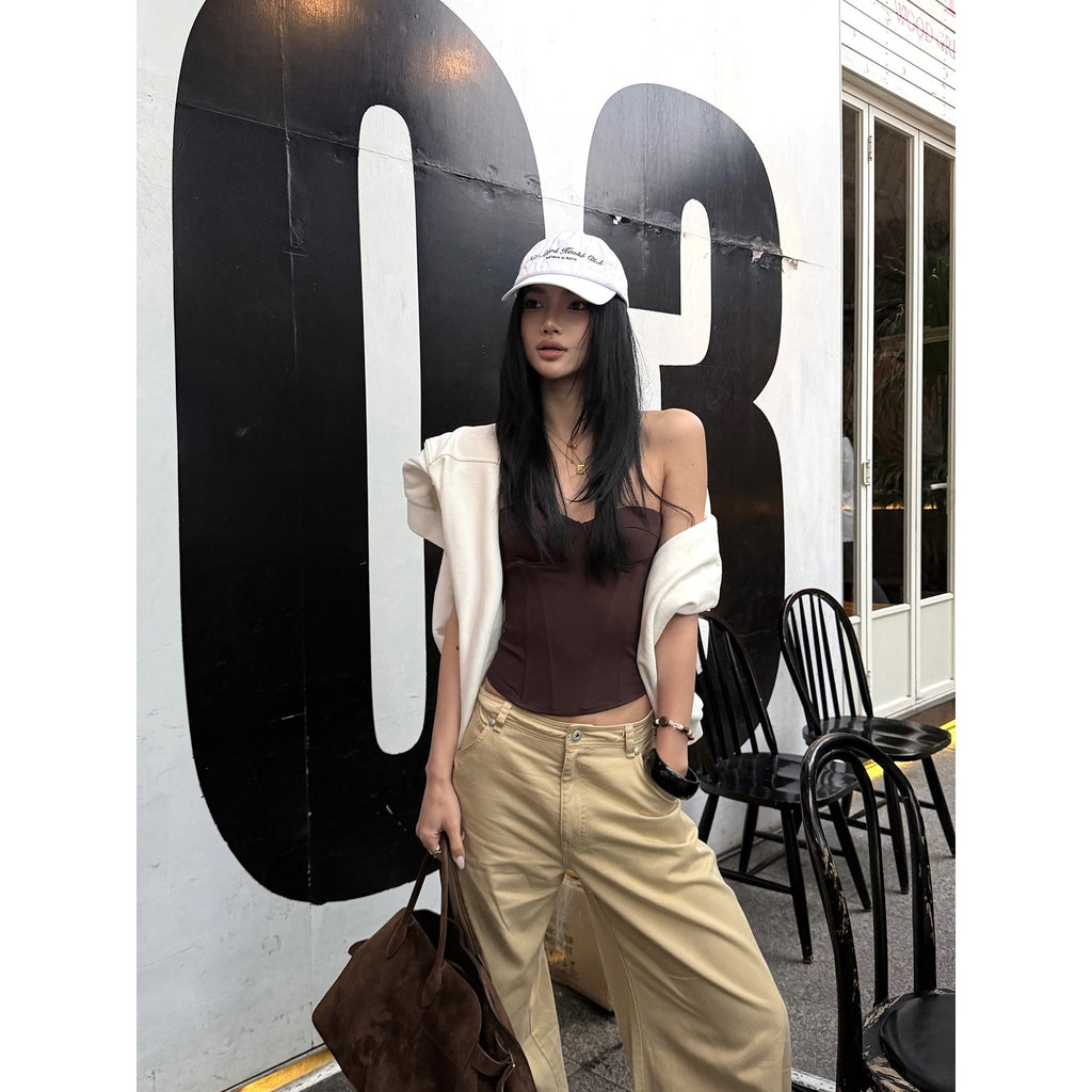 rovente_Coffee_Brown_Strapless_Boned_Cropped_Slim_Fitted_Women's_Tube_Tops_1044543236761_MISSTT
