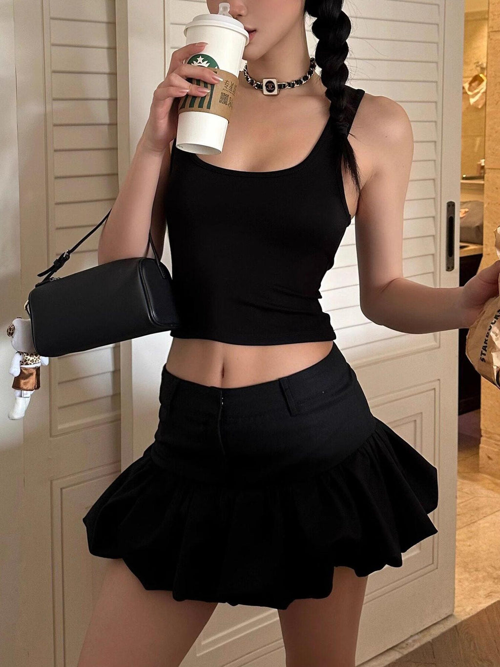 rovente Cropped Square Neck Ribbed Waist Shaping Fitted Women's Modal Camisoles