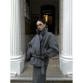 rovente_Deep_Gray_Stand_Collar_Belted_Short_Pocketed_Women's_Wool_Blend_Wool_Coats_988632990013_MISSTT
