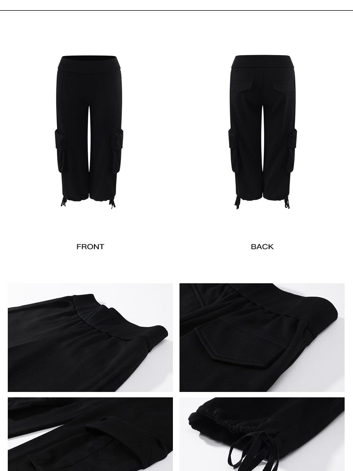 rovente Drawstring Low Waist Straight Leg Cotton Women's Cargo Bermuda Shorts