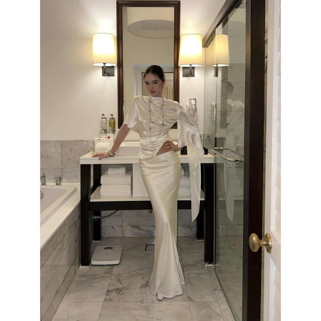 rovente_Glowing_White_Stand_Collar_Tie_Women's_Viscose_Matching_Skirt_Sets_1019655022379_MISSTT