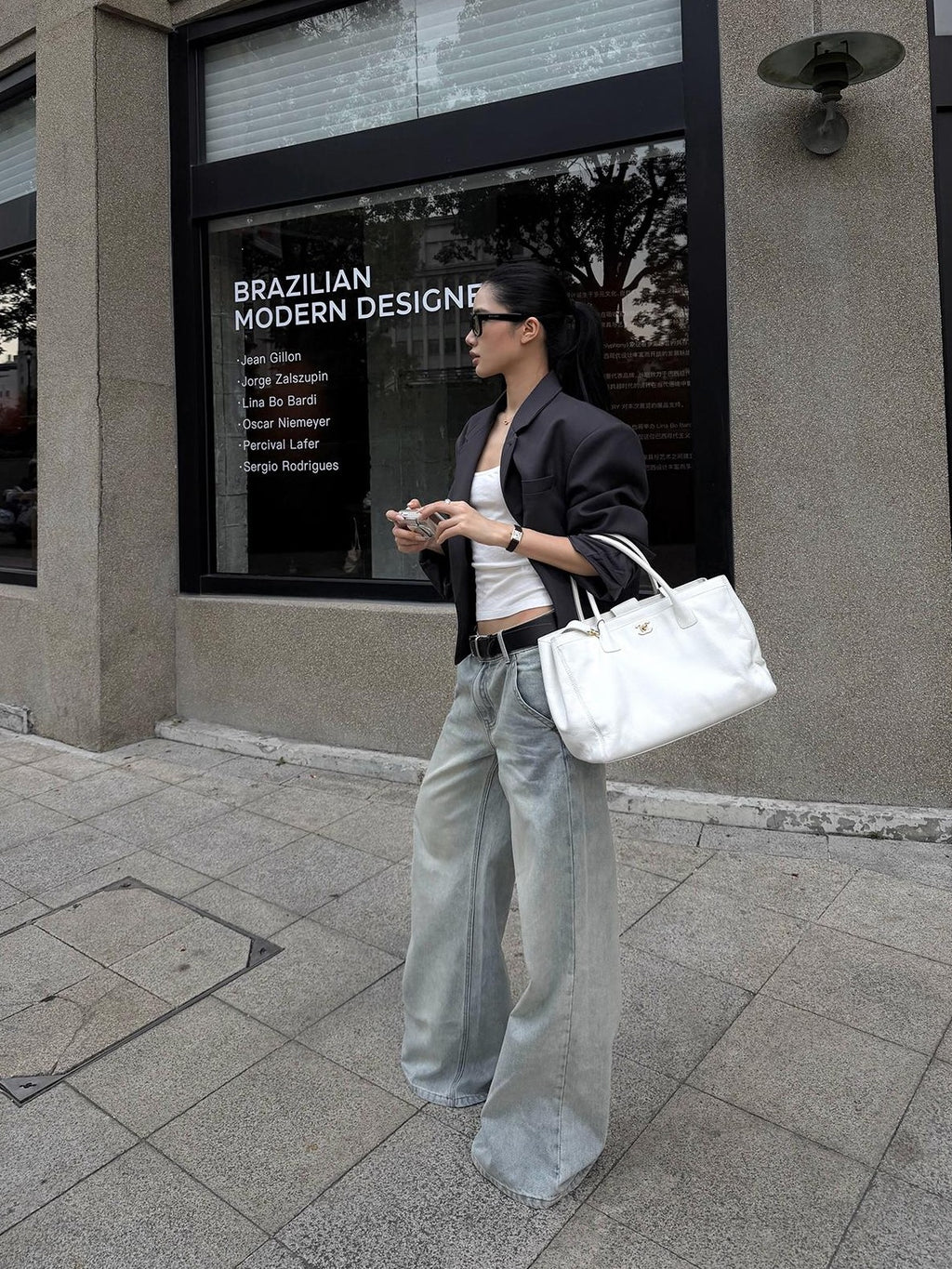 rovente Gray Wool Lapel Loose Fit Women's Cropped Jackets