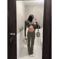 rovente_Green_Zipper_Pocket_Woven_Straight_Leg_Women's_Cotton_Cargo_Pants_987856010640_MISSTT