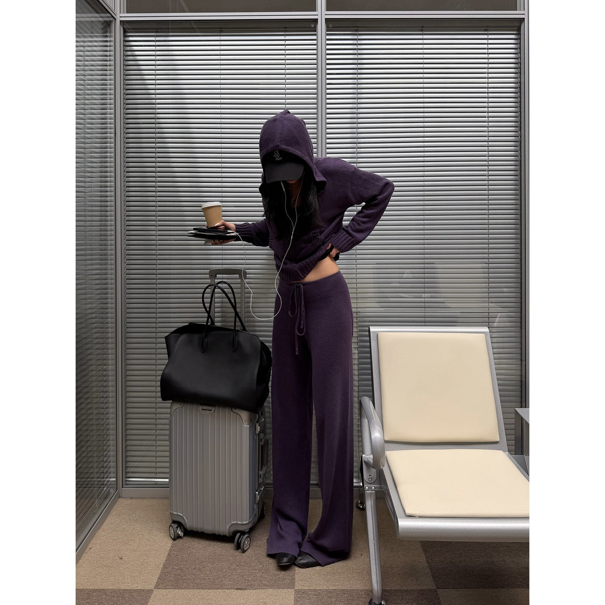 rovente_Hooded_Zip_Loose_Knit_Purple_Women's_Knit_Top_&_Pants_Sets_1082144235703_MISSTT