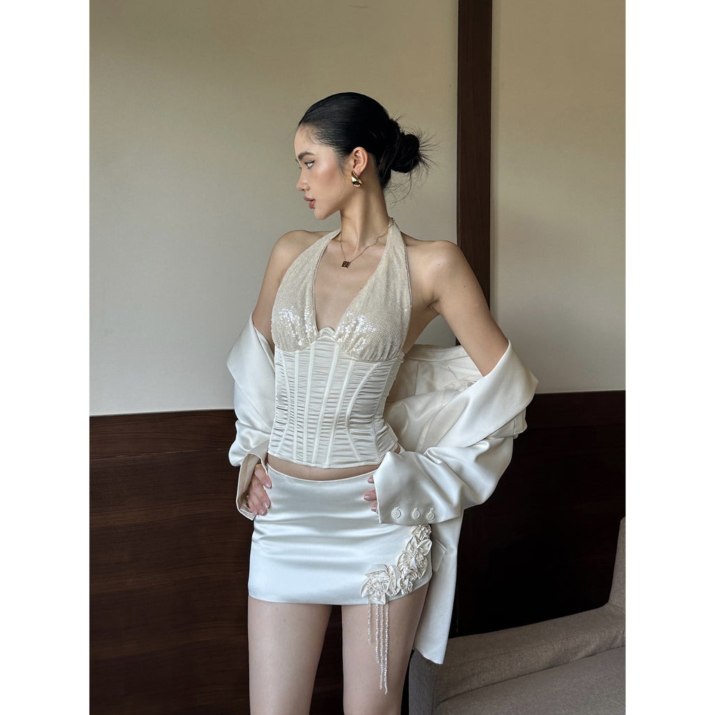 rovente_Ivory_3d_Sequin_Embellished_Bodycon_Women's_Polyester_Blend_Matching_Skirt_Sets_970882083013_MISSTT