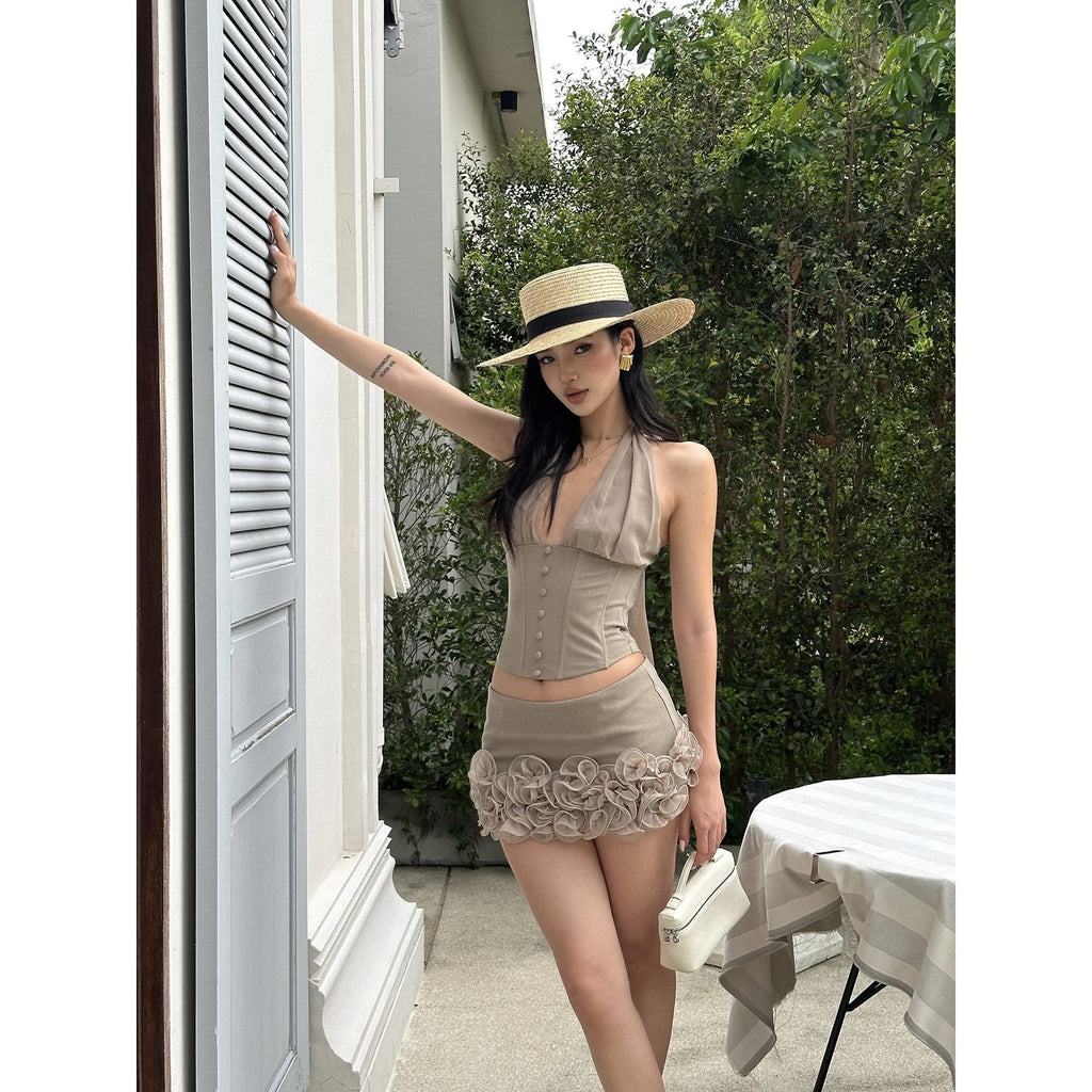 rovente_Khaki_Floral_Low_Waist_Slim_Hip_Tulip_Hem_Women's_Mini_Skirts_1065752769574_MISSTT