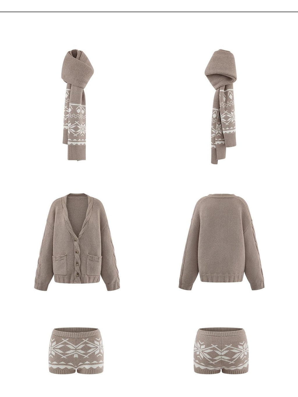 rovente Knitted Fair Isle Single Row Button Relaxed Women's Acrylic Blend Cardigans