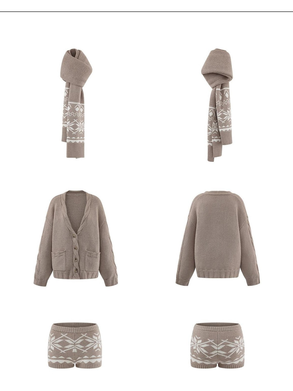 rovente Knitted Fair Isle Single Row Button Relaxed Women's Acrylic Blend Cardigans