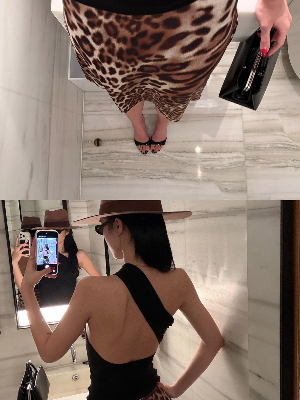 rovente Leopard Print Low Waist Slim Fit Women's Woven Polyester Bodycon Skirts