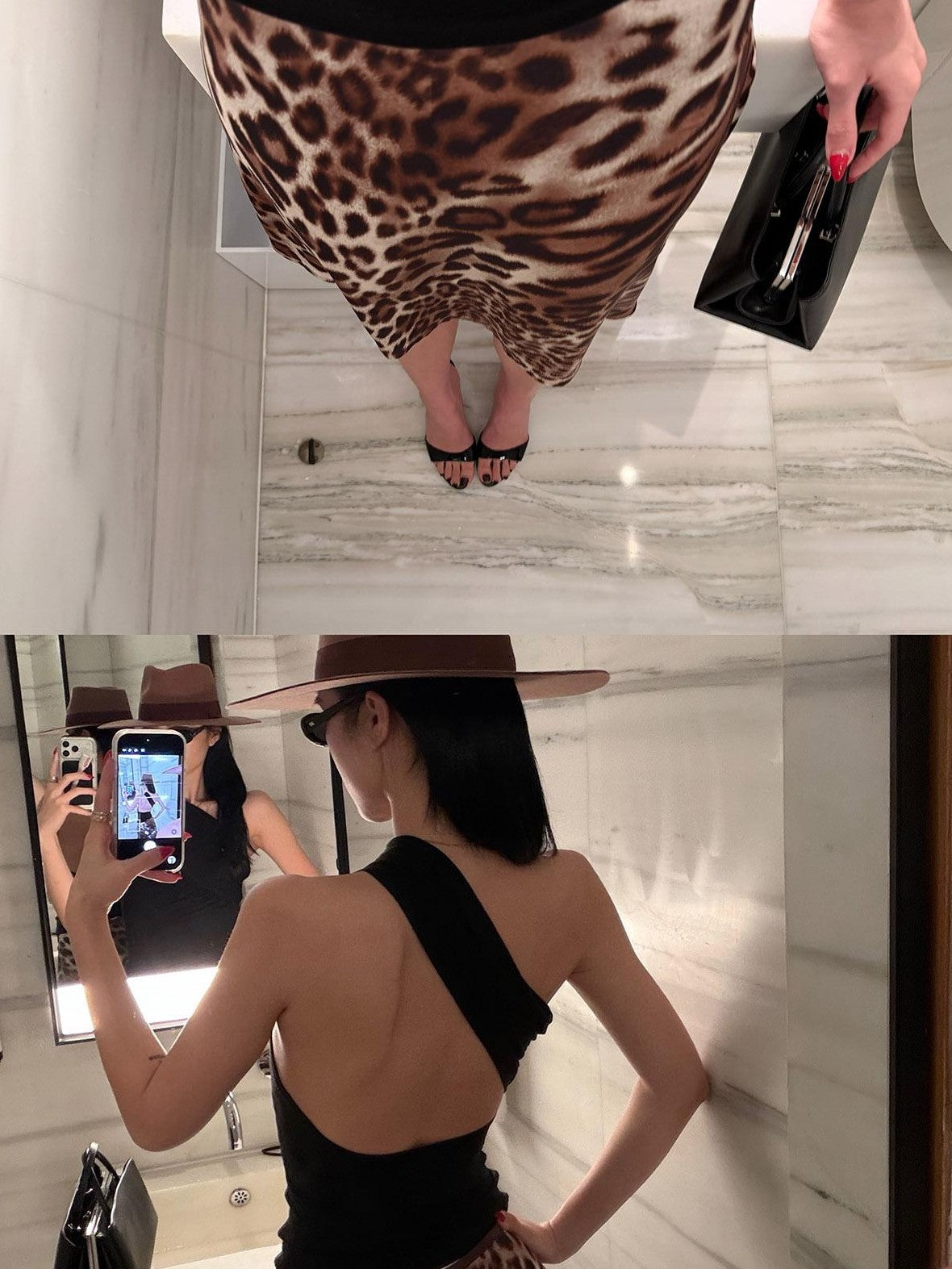 rovente Leopard Print Low Waist Slim Fit Women's Woven Polyester Bodycon Skirts