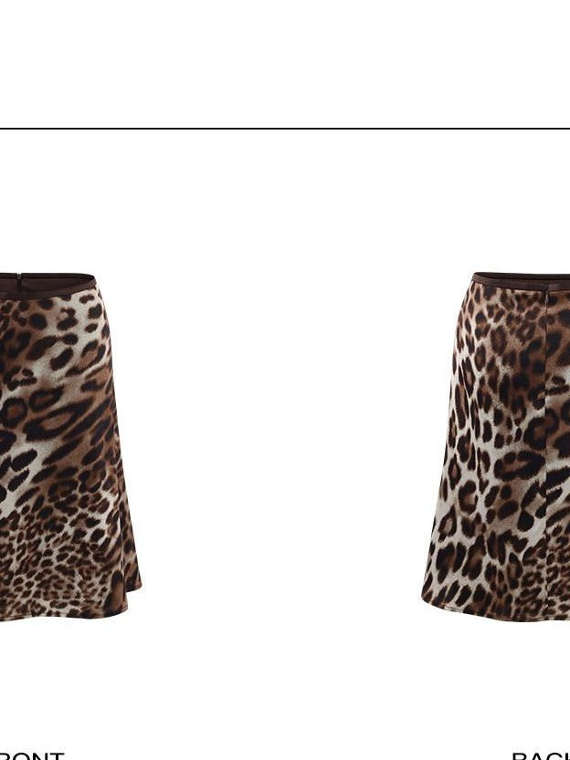rovente Leopard Print Low Waist Slim Fit Women's Woven Polyester Bodycon Skirts