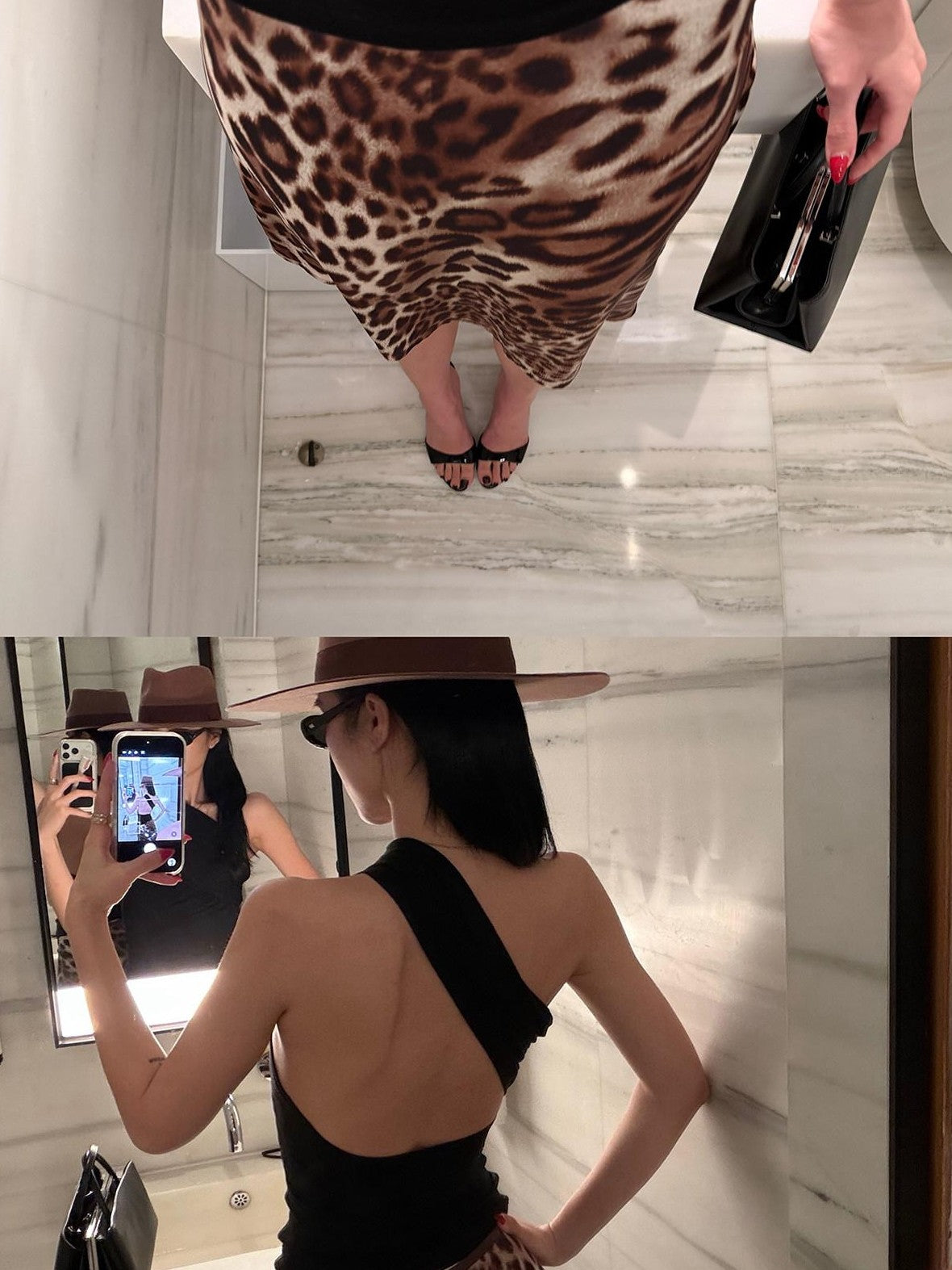 rovente Leopard Print Low Waist Slim Fit Women's Woven Polyester Bodycon Skirts
