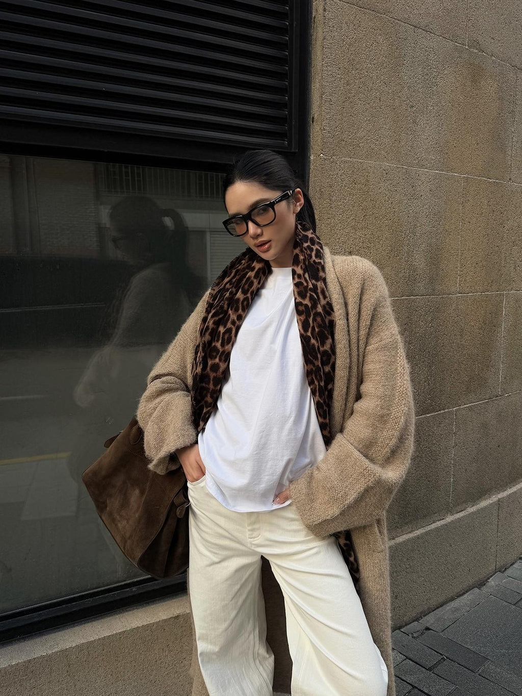 rovente Long Knit Solid Loose Fit Women's Knitwear Cardigans
