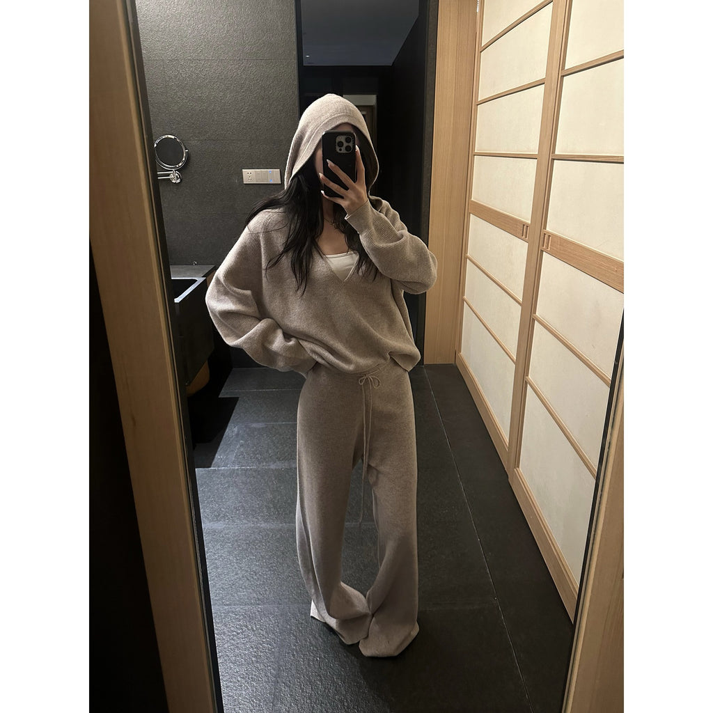 rovente_Loose_Hooded_V-neck_100%_Wool_Knit_Top_&_Pants_Sets_988617565442_MISSTT