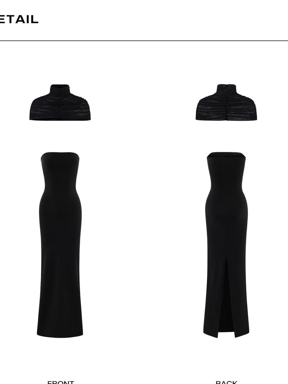 rovente Manhattan Night Black Shoulder Drape Waist Cinching Women's Bodycon Maxi Dresses