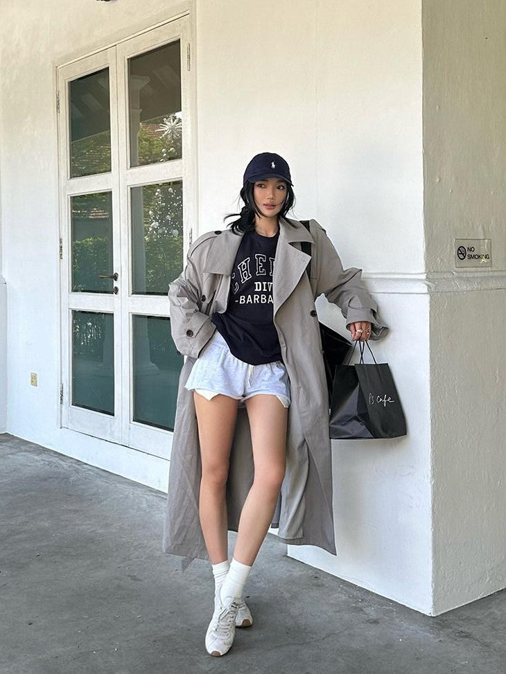 rovente Navy Letter Embroidered Vintage Loose Pullover Women's Cotton Sweatshirts