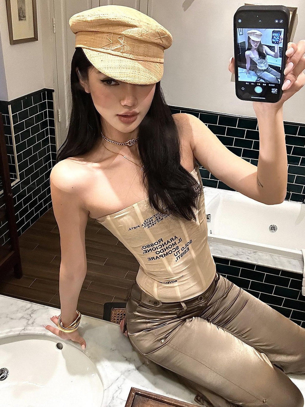 rovente Nude Boned Corset Cinched Waist Cropped Fitted Solid Women's Knit Tube Tops
