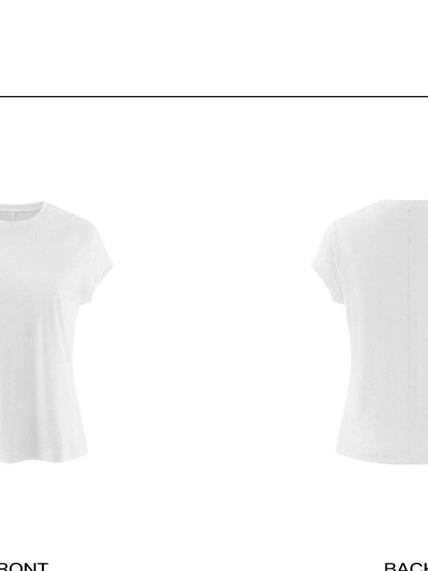 rovente Oxygen White Round Neck Oversized Women's Commuter Short Sleeve T-shirts