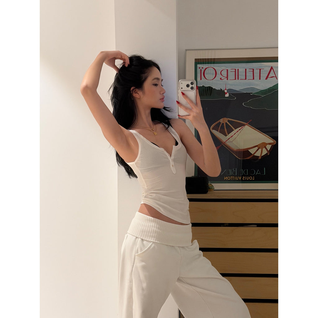 rovente_Pure_White_U_Neck_Button_Slim_High_Stretch_Women's_Lyocell_Tank_Tops_1013669594482_MISSTT