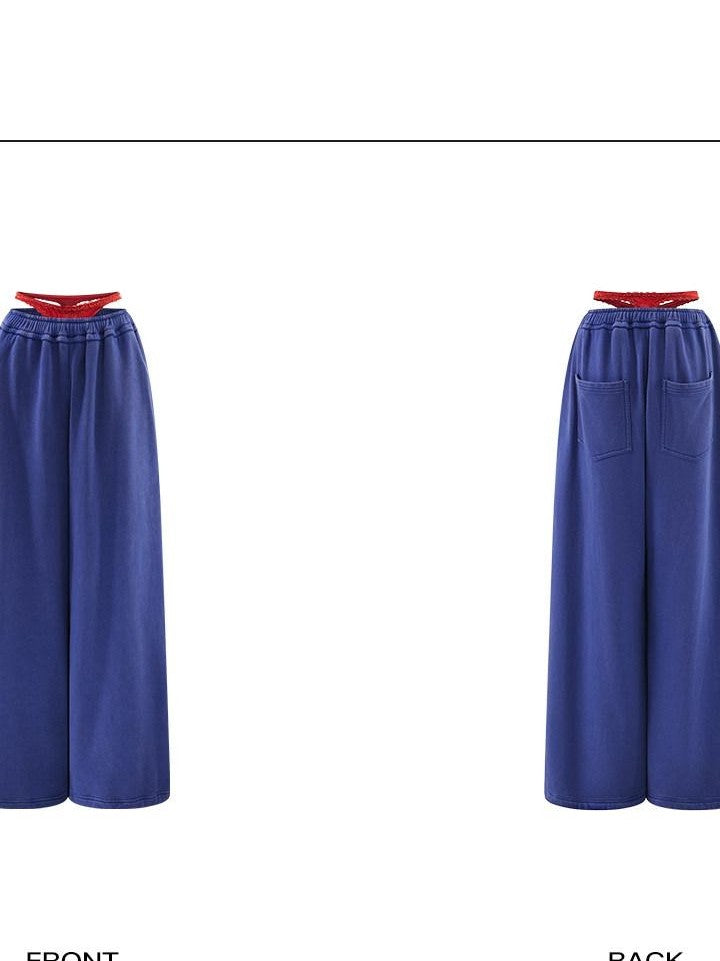 rovente Shibuya Street Two Tone Faux Layered Relaxed Straight Leg Women's Sweatpants