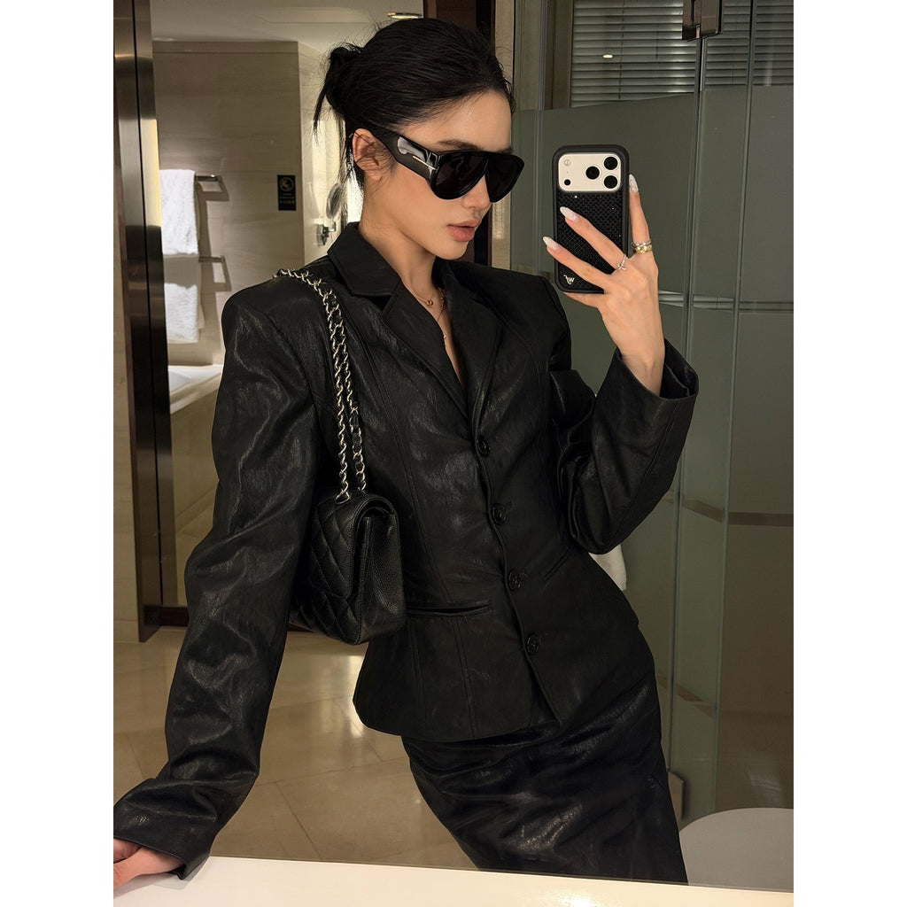 rovente_Solid_Color_Slim_Waist_Button_Front_Women's_Leather_Jackets_1071482780474_MISSTT