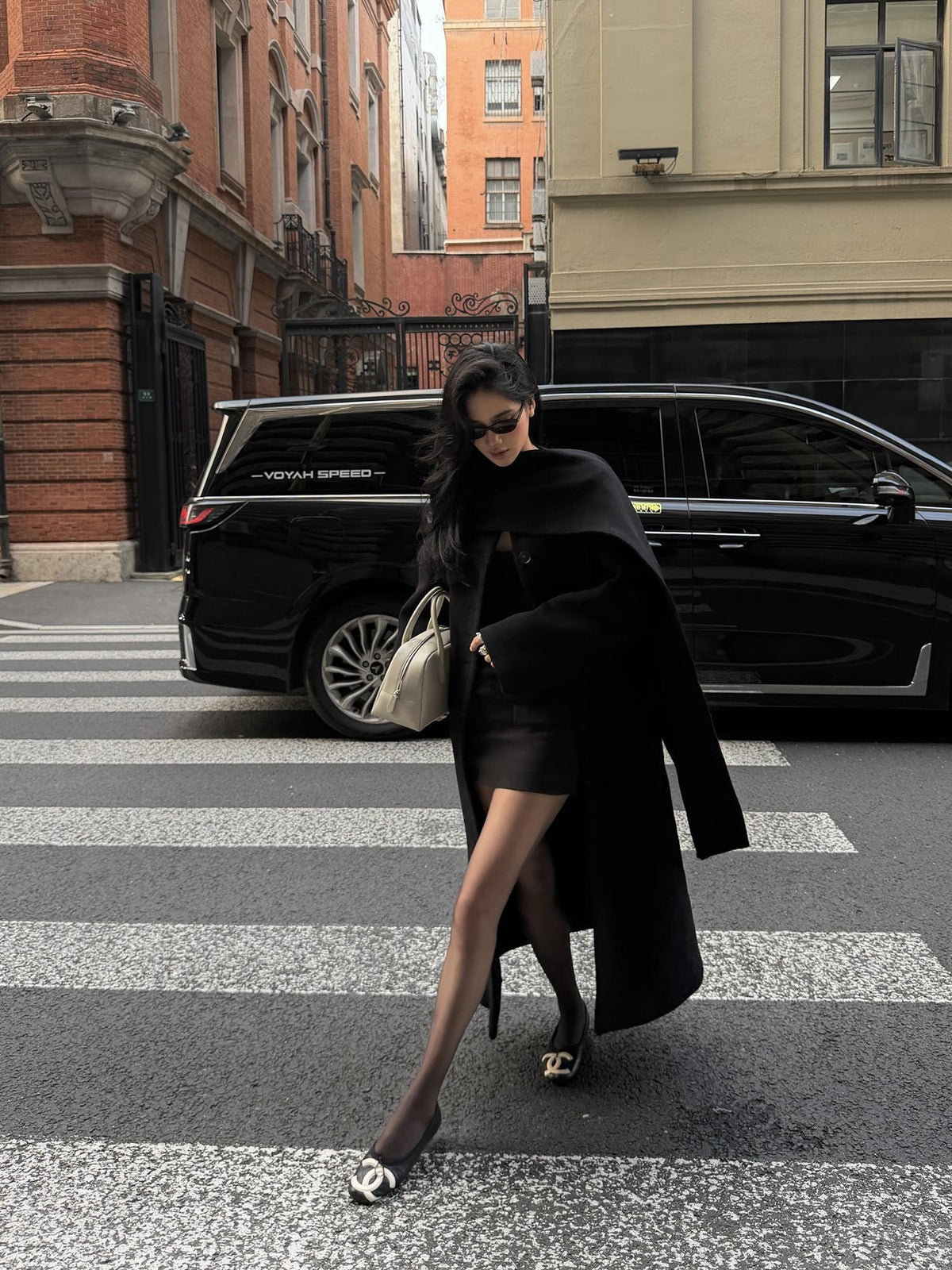 rovente Solid Straight Fit Lapel Long Sleeve Wool Blend Women's Long Wool Coats