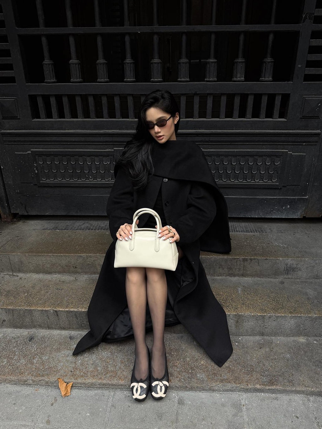 rovente Solid Straight Fit Lapel Long Sleeve Wool Blend Women's Long Wool Coats