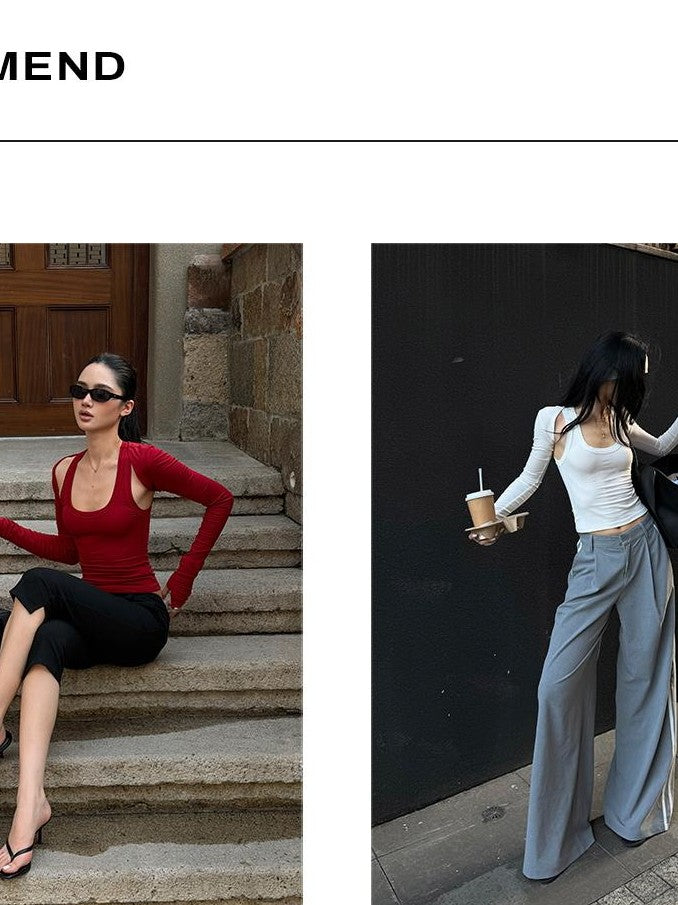 rovente Two Tone Knit Long Sleeve Slim Fit Solid Women's Lyocell Boleros & Shrugs