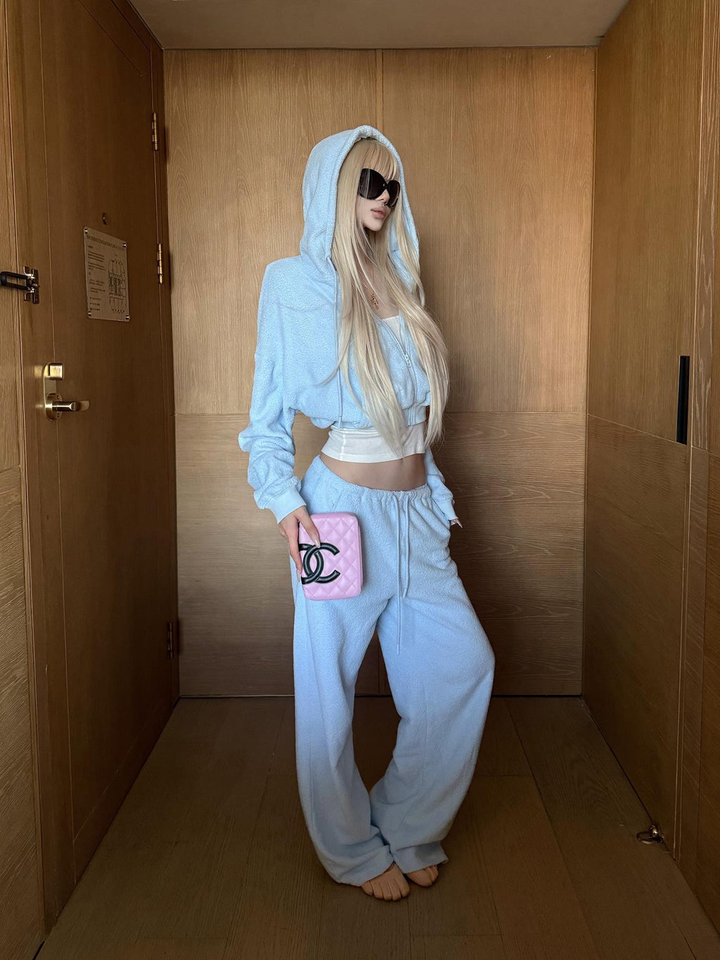 rovente Two Tone Zip Hoodie Slim Fit Long Pants Women's Tracksuit Sets