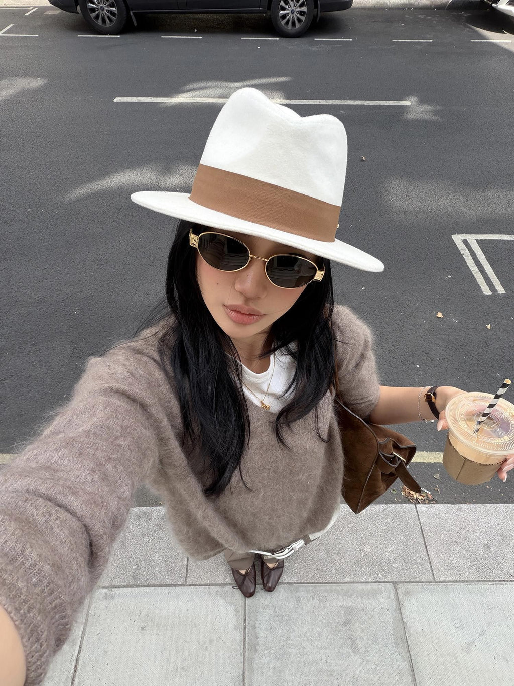 rovente V-neck Solid Knit Loose Fit Warm Wool Cashmere Women's Sweaters