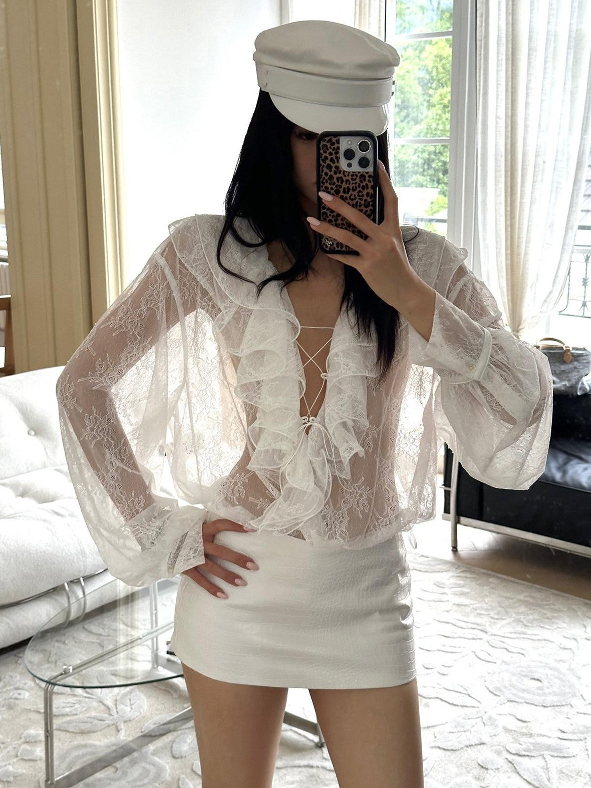 rovente White High Waist Zipper Slim Fit Bodycon Women's Polyester Mini Skirts