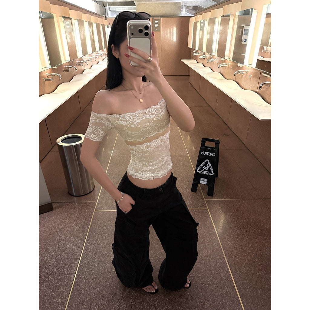 rovente_White_Lace_Off_Shoulder_Cutout_Knit_Women's_Nylon_Blend_Slim_T-shirts_1030880829165_MISSTT