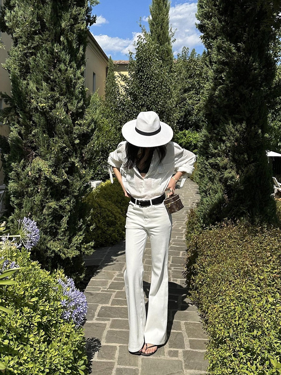 rovente White Leg Lengthening American Micro Flare Slim Fit Women's Denim Flare Jeans