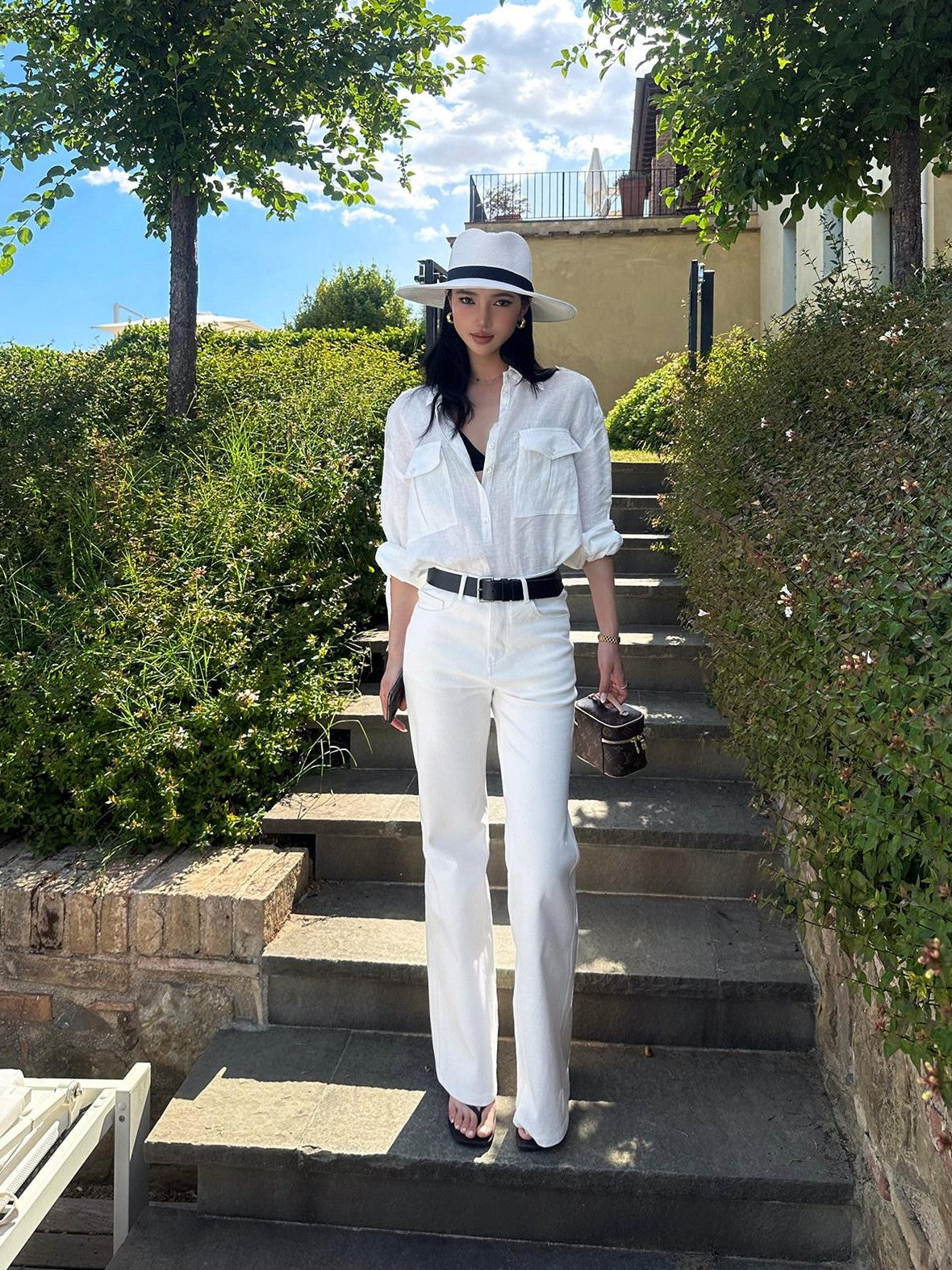 rovente White Leg Lengthening American Micro Flare Slim Fit Women's Denim Flare Jeans