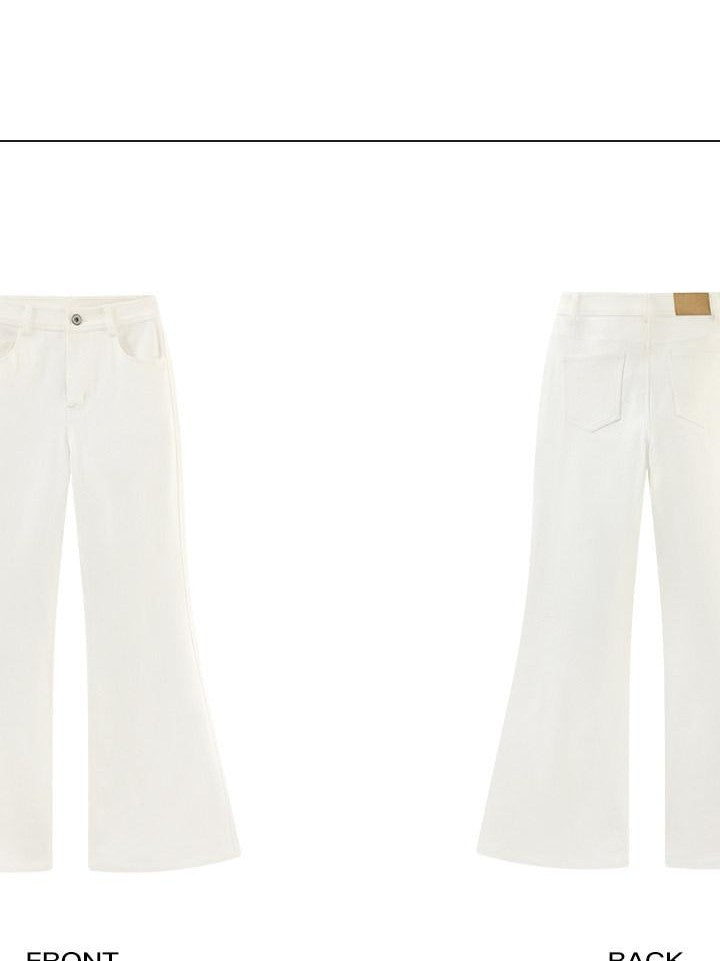 rovente White Leg Lengthening American Micro Flare Slim Fit Women's Denim Flare Jeans