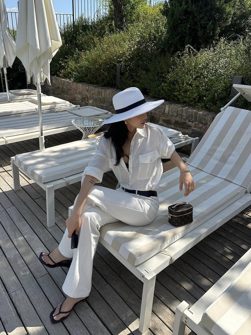 rovente White Polo Collar Patch Pocket Loose Women's 100 Percent Linen Shirts