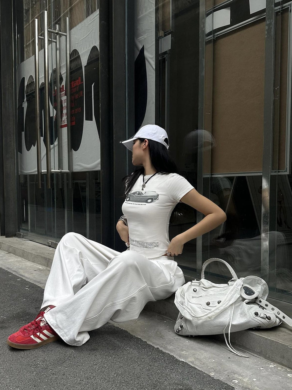 rovente White Printed Round Neck Short Sleeve Women's Stretch Slim T-shirts