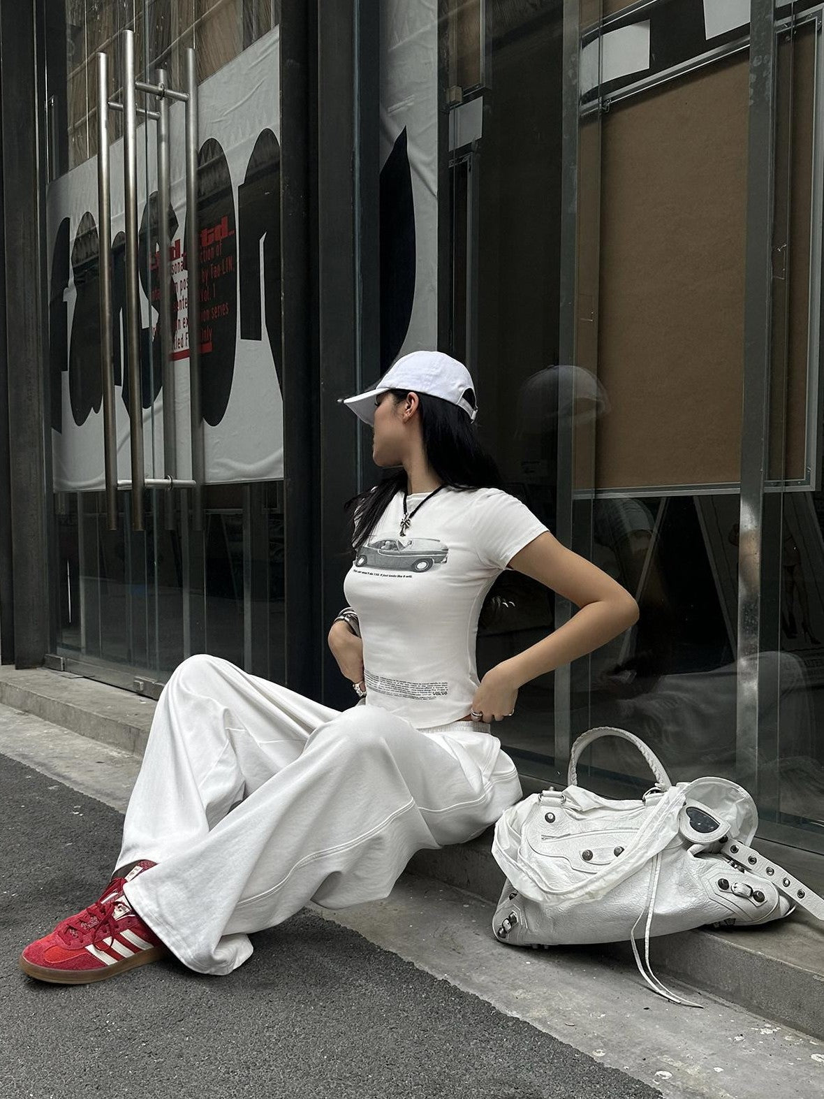 rovente White Printed Round Neck Short Sleeve Women's Stretch Slim T-shirts
