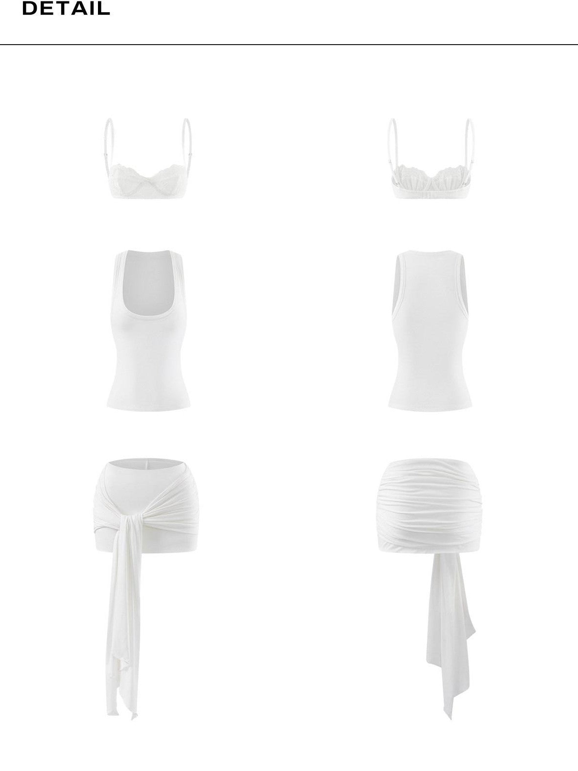 rovente White U Neck Double Layer Camisole Outerwear Women's Wool Lyocell Tank Tops