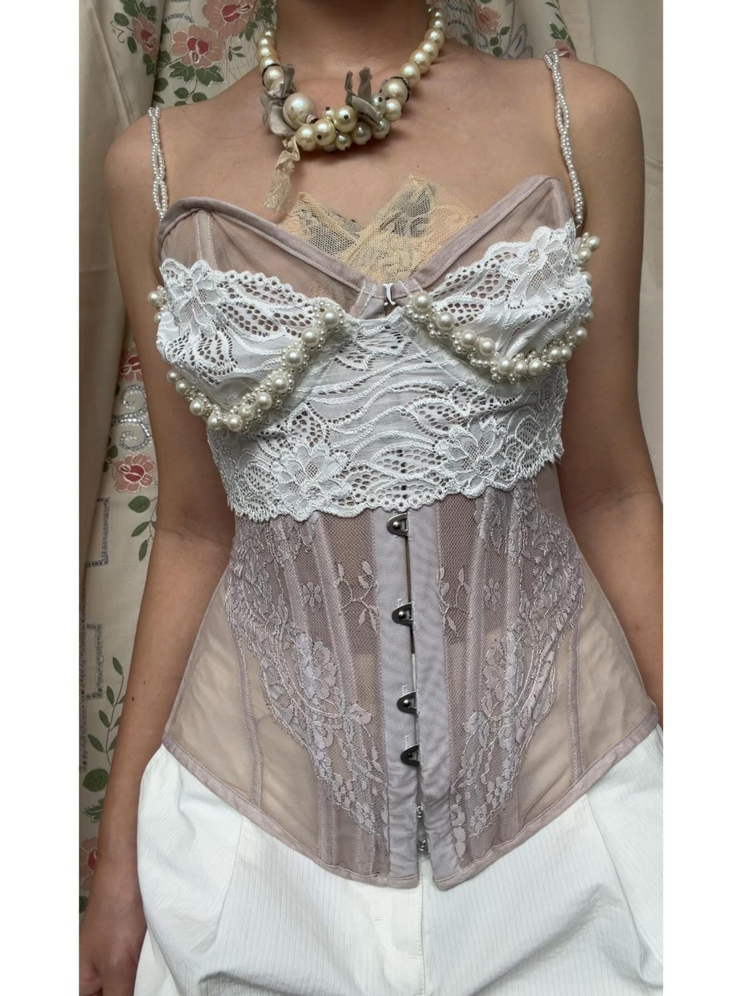 tattletale Baroque Lace Pearl Underwire Trim Women's Polyamide Elastane Blend Camisoles