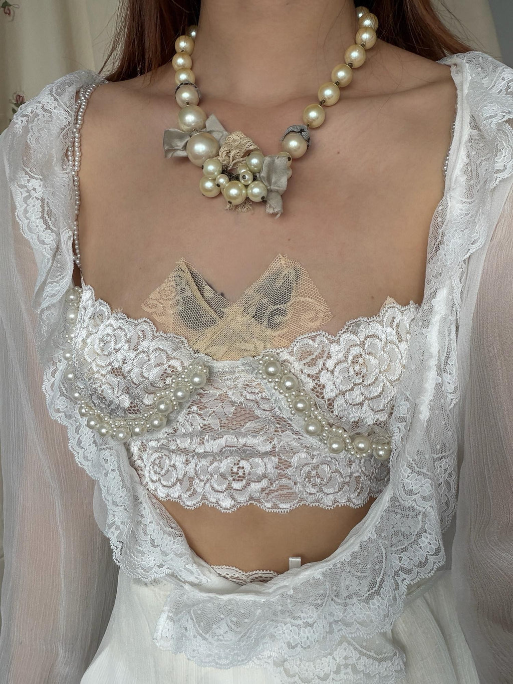 tattletale Baroque Lace Pearl Underwire Trim Women's Polyamide Elastane Blend Camisoles
