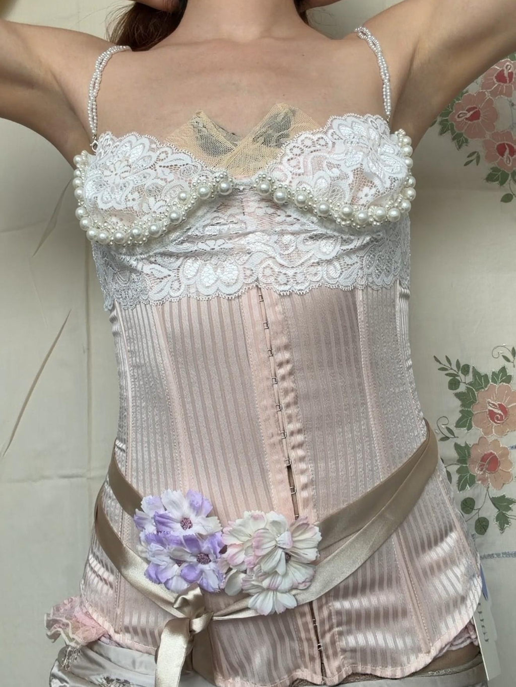 tattletale Baroque Lace Pearl Underwire Trim Women's Polyamide Elastane Blend Camisoles