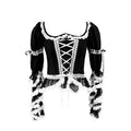 tattletale_Black_Lace_Square_Neck_Fitted_Puff_Elbow_Women's_Cotton_Matching_Skirt_Sets_734411205834_MISSTT